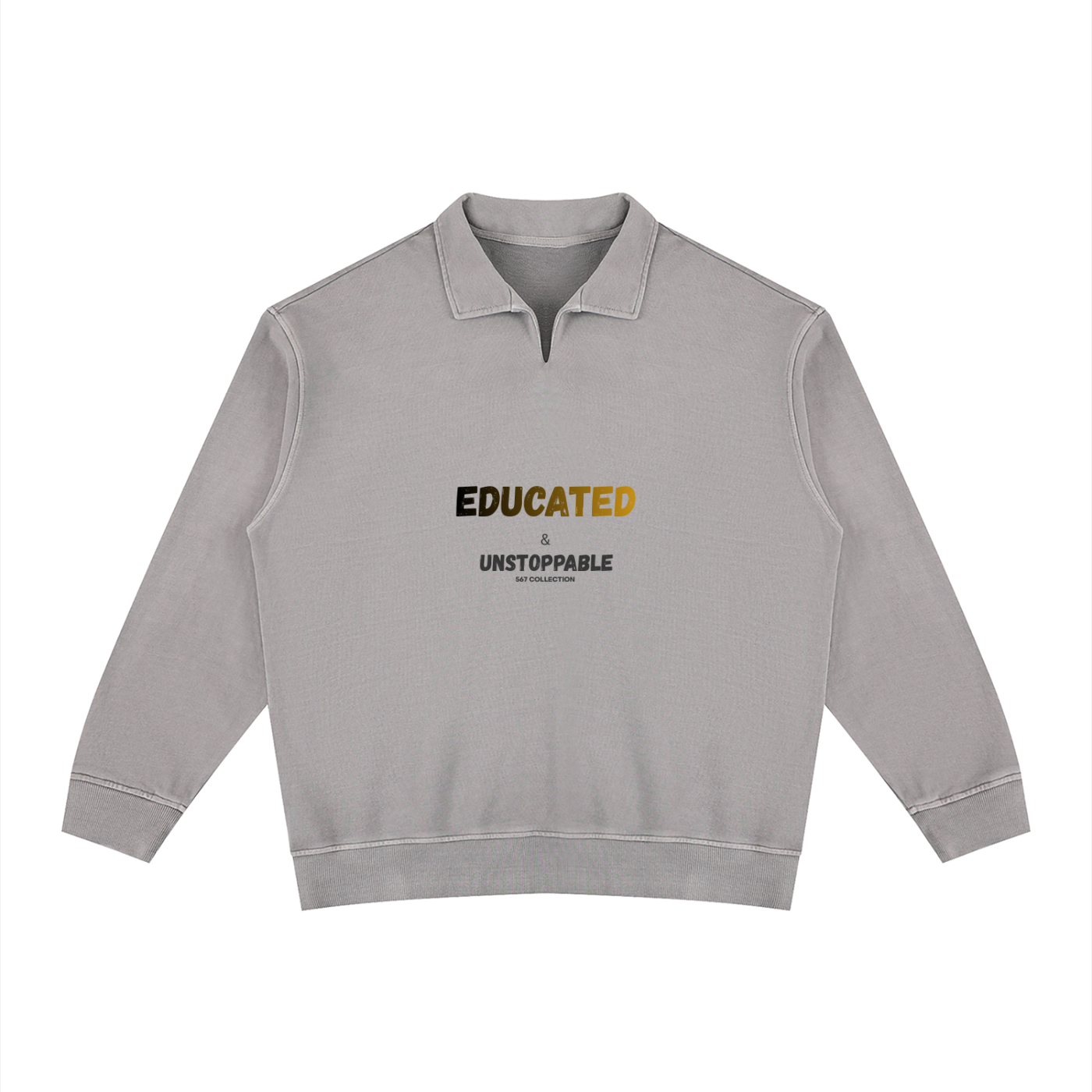 Unisex Vintage Wash Collared Sweatshirt