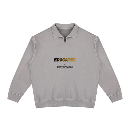 Unisex Vintage Wash Collared Sweatshirt