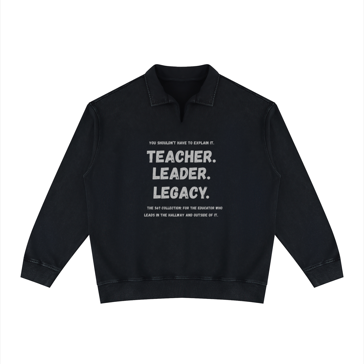 Unisex Vintage Wash Collared Sweatshirt