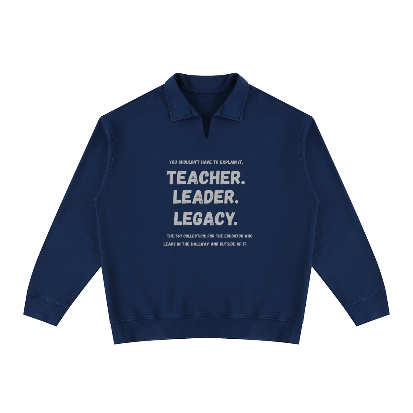 Unisex Vintage Wash Collared Sweatshirt