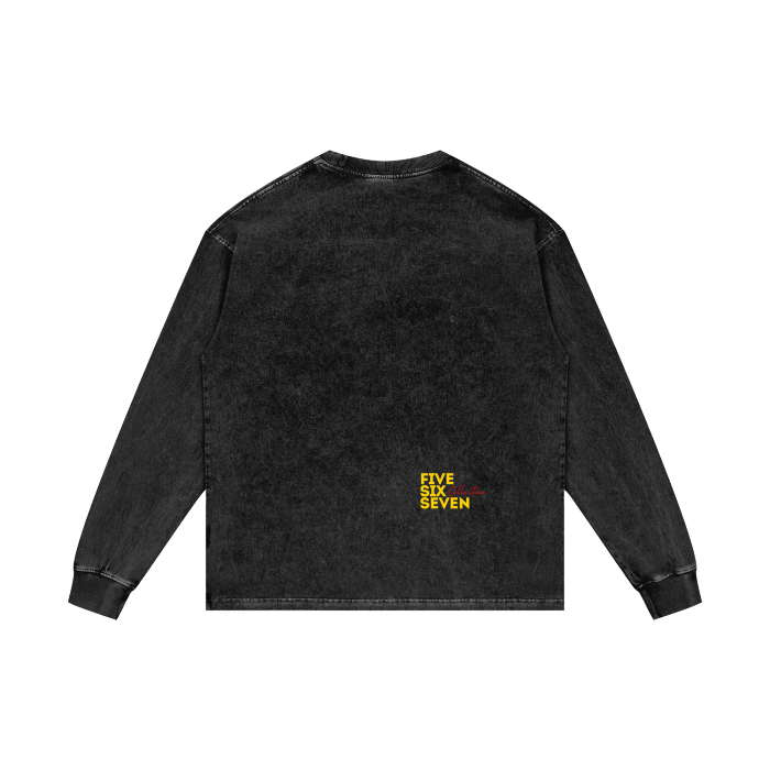 Acid Wash Oversize Long Sleeve T-Shirt - 250 GSM