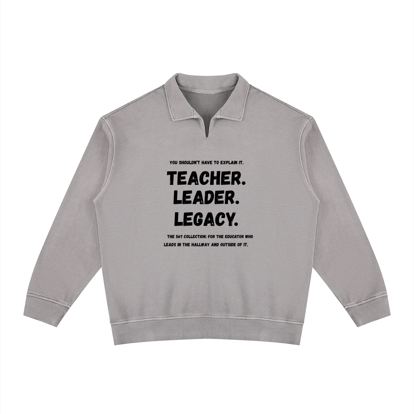 Unisex Vintage Wash Collared Sweatshirt