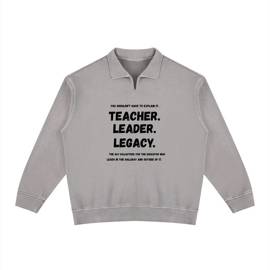 Unisex Vintage Wash Collared Sweatshirt